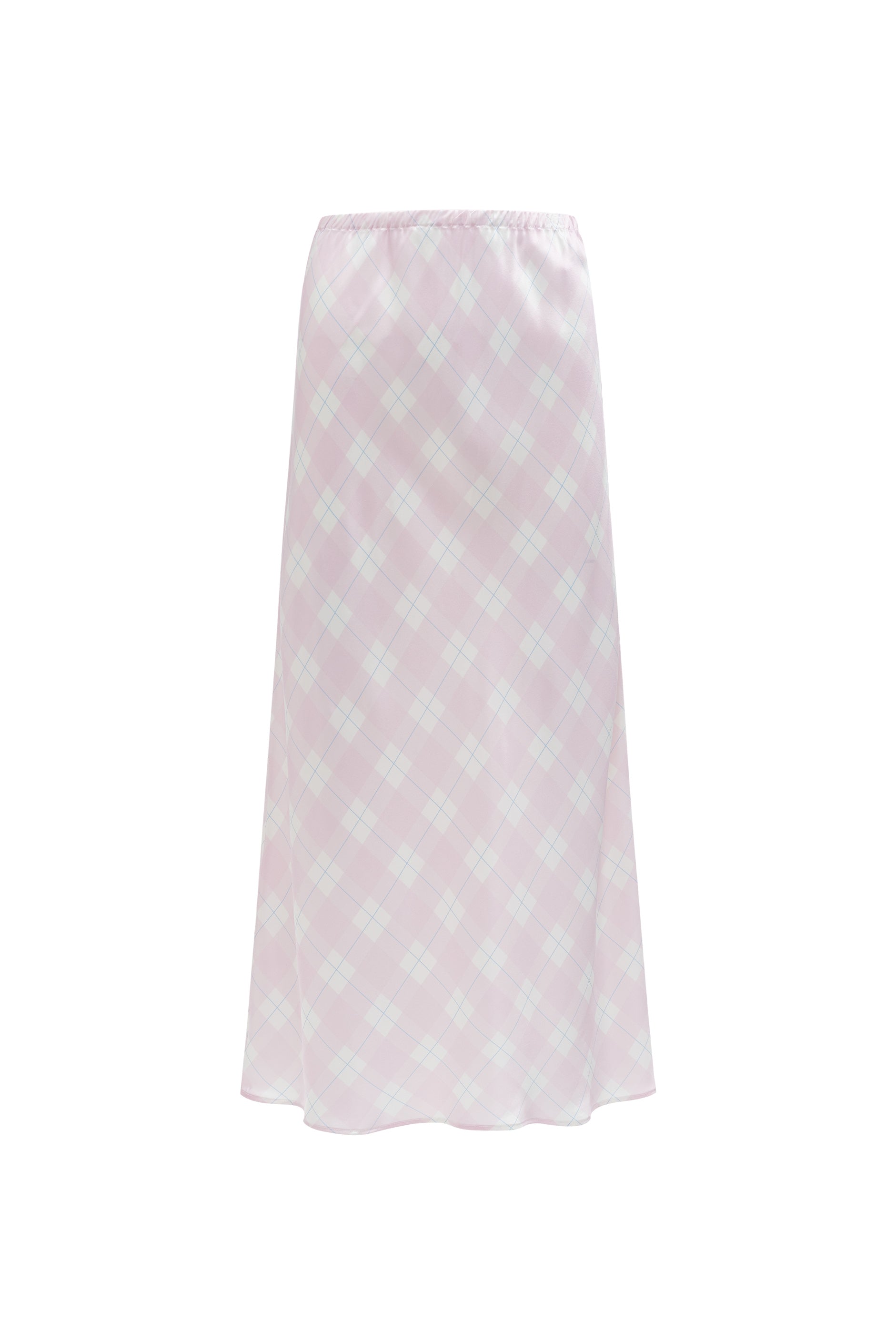 Kiki Plaid Cat Silk Bias-Cut Midi Skirt | 22 Momme Mulberry Silk