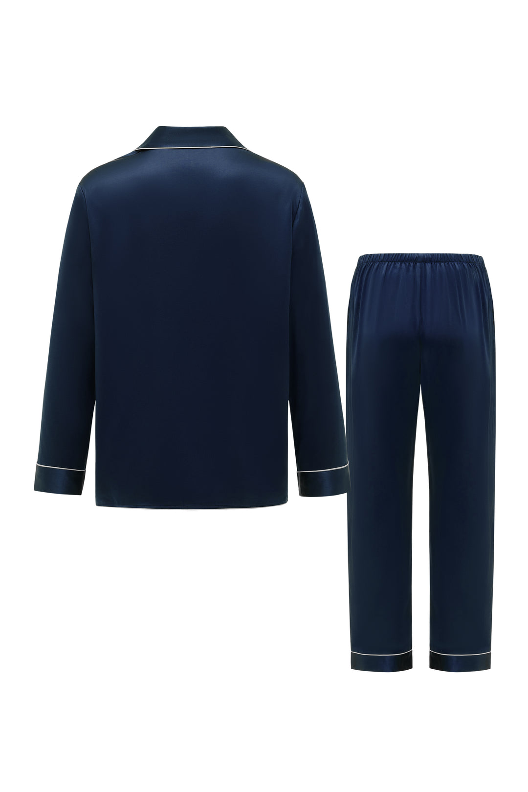 Men's Essentials Silk Pajamas - French Navy
