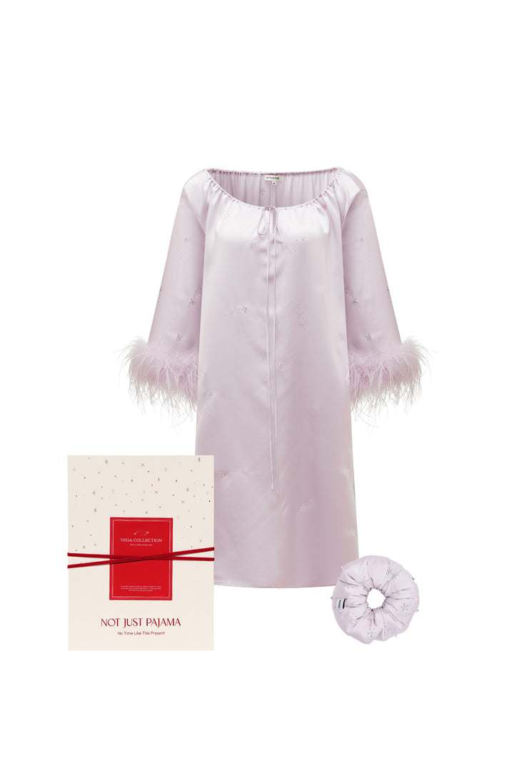 VEGA Collection Amethyst Silk Robe Matching Gift Set