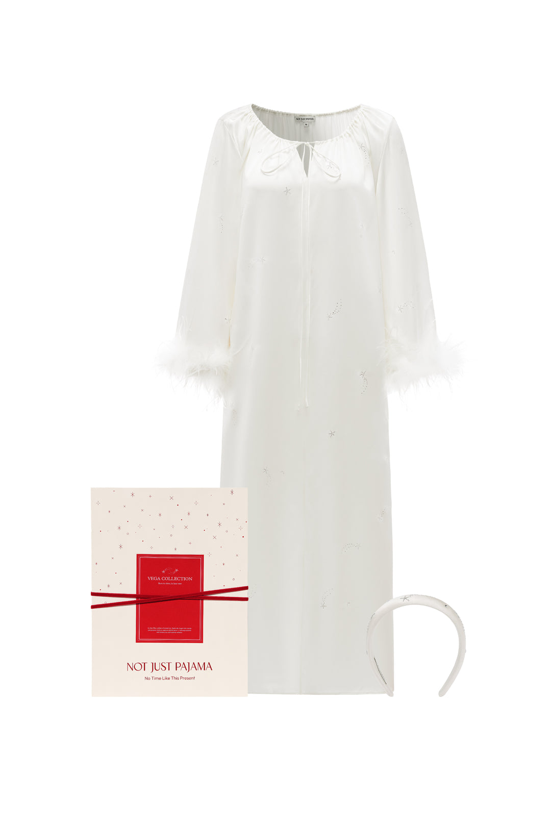 VEGA Collection White Silk Robe Matching Gift Set