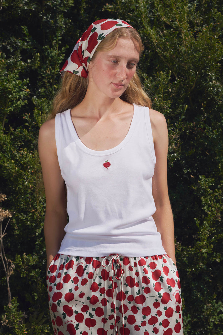 Farm Edit Red Turnip Modal-Silk Knit Tank Top