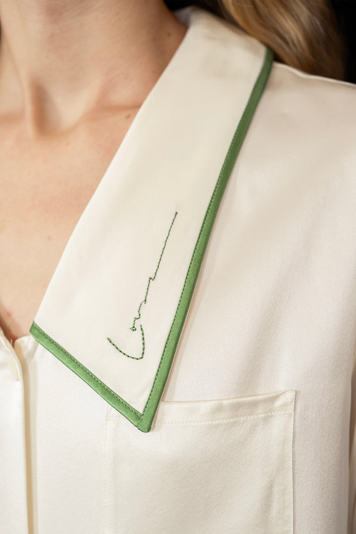 Christmas Spirit Silk Set | French Style Silk Short Set & Matching Scrunchie