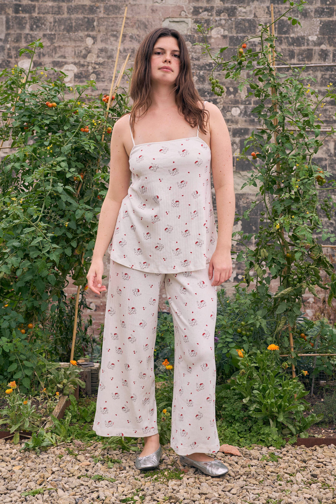 Kiki Cat Wool Silk Knit Top and Pants