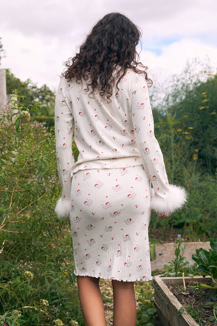 Kiki Cat Wool Silk Knit Midi Skirt