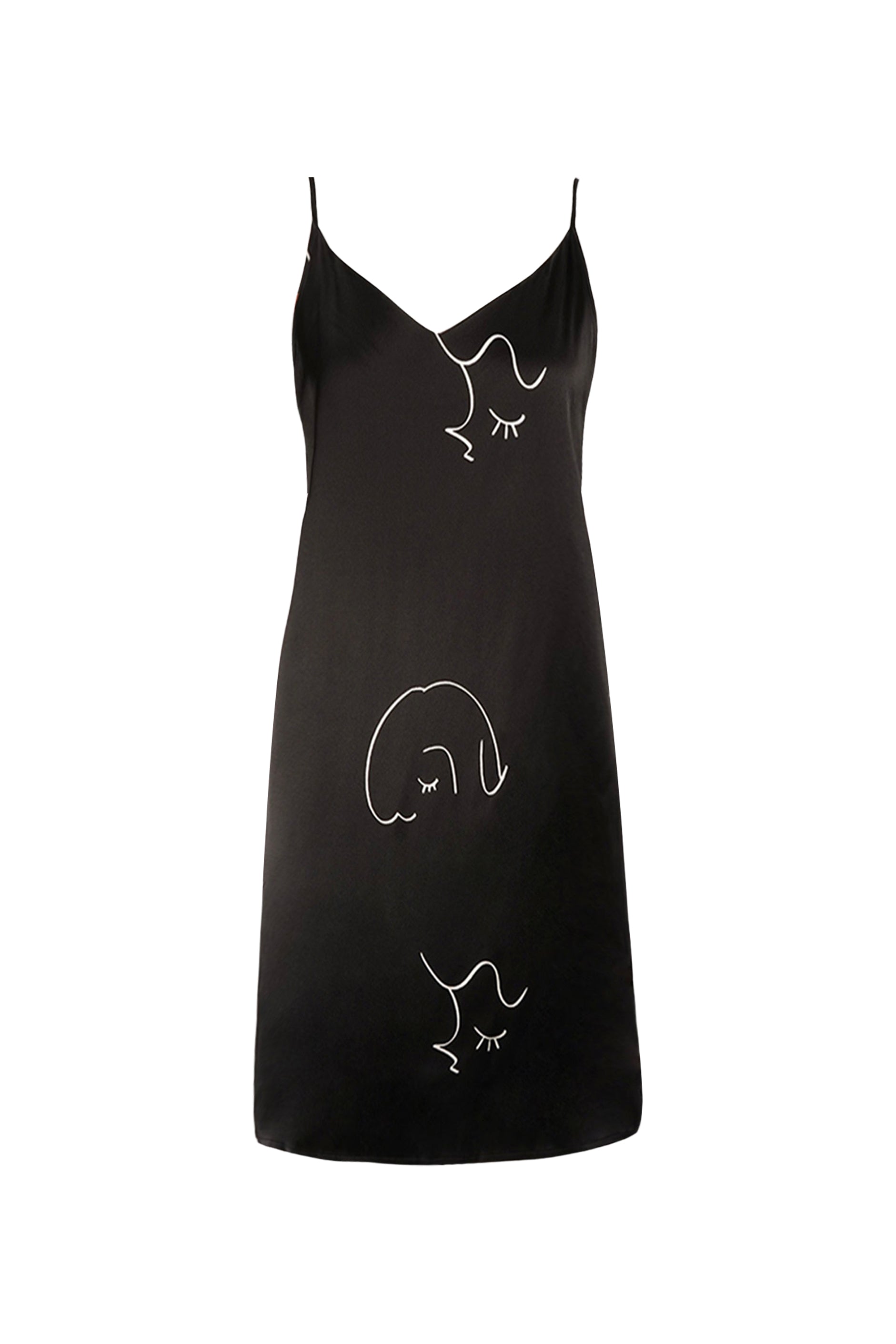 The Dream Collection Slip Dress - Black-Silk Slip Dress-Not Just Pajama