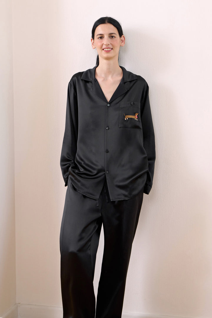 Animal Lover Box | Puppy Edition Dachshund Charm Silk Lounge Set + Sleeping Eye Mask