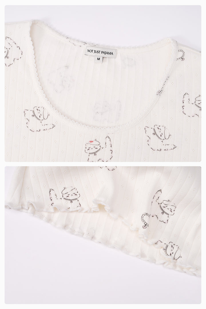 Kiki Cat Wool Silk Knit Short Sleeve Dress