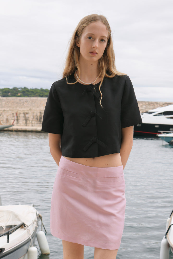 PAJA Berries Dupion Silk Mini Skirt - Pink