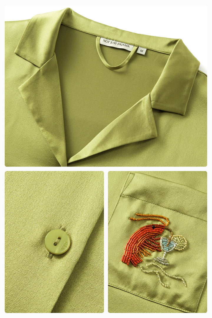 PAJA Beaded Summer Escapes Blouse - Green