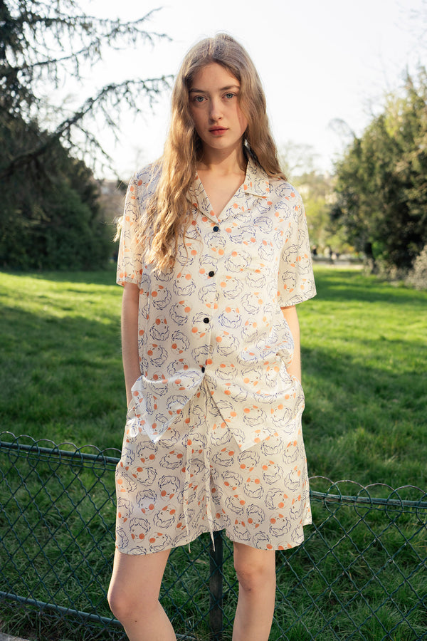 Museum of Crush Damen-Pyjama-Set mit Engelsprint – Weiß