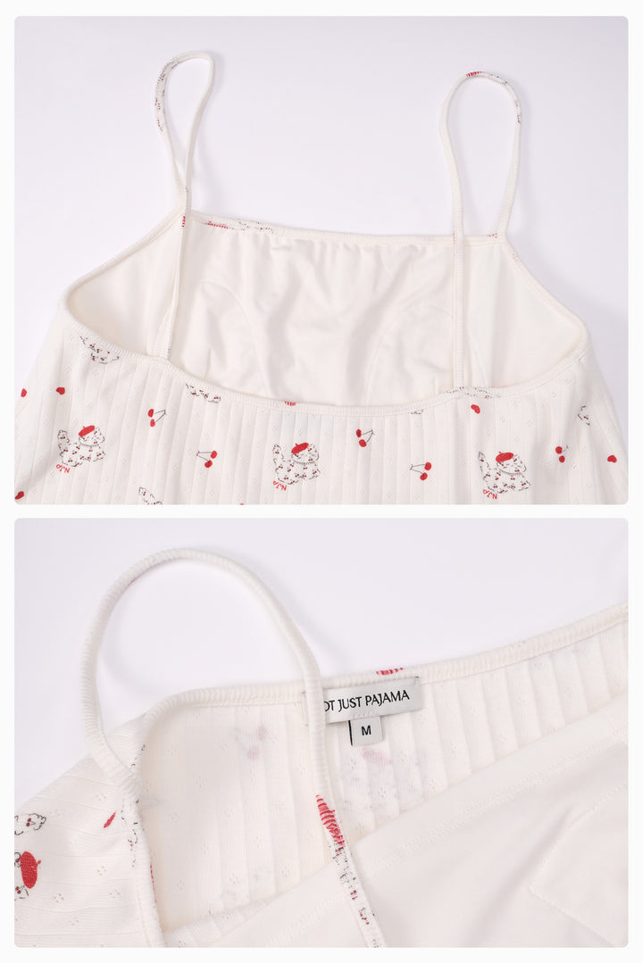 Kiki Cat Wool Silk Knit Square Neck Tank Top