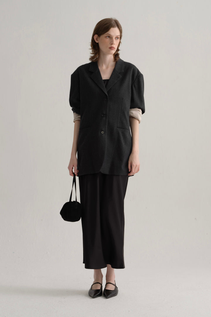 PAJA Farm Edit Classic Wool Blazer - Grey