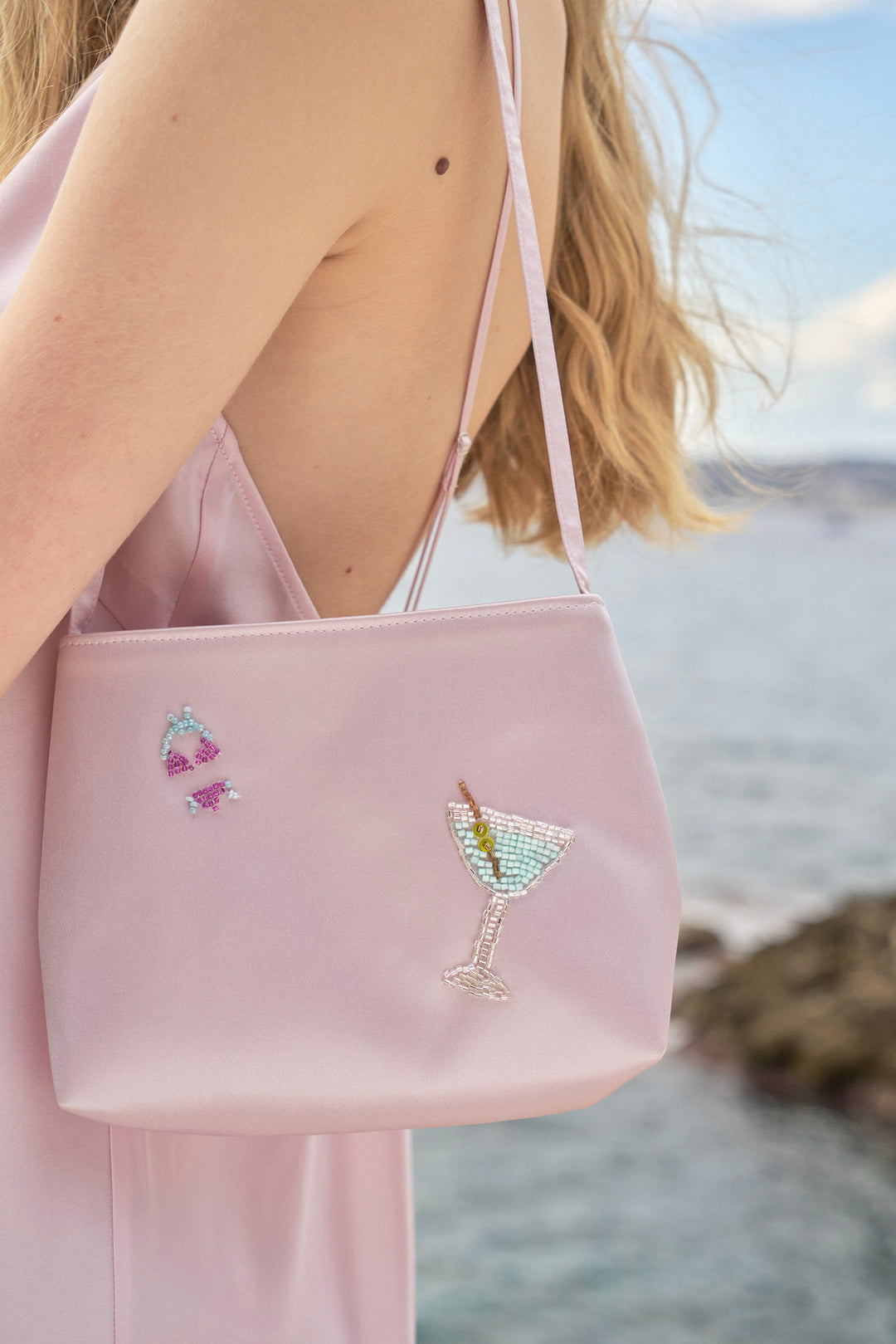 PAJA Beaded Summer Escapes Silk Handbag - Pink