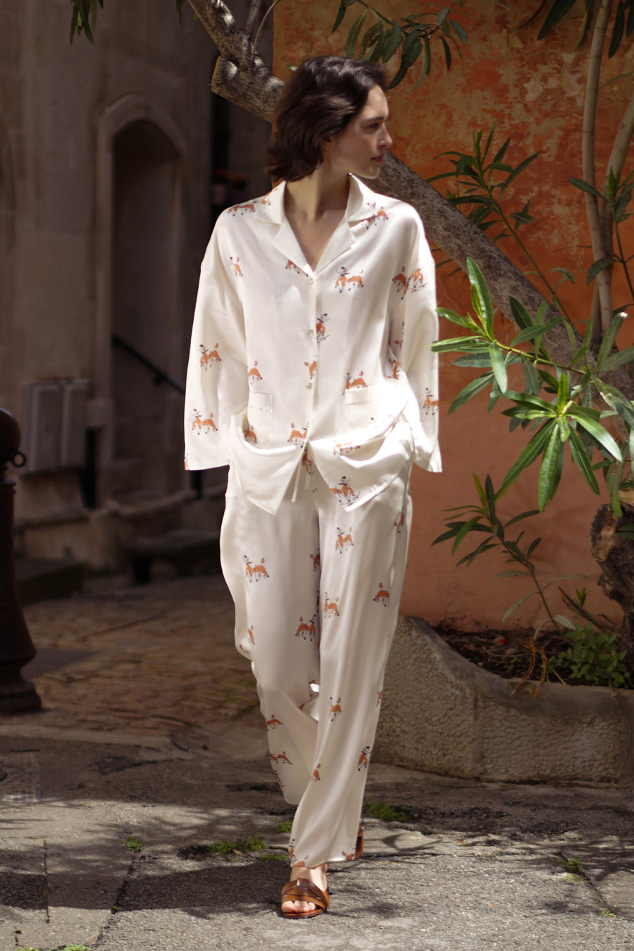 Elegant Silk Pajama Set-BS