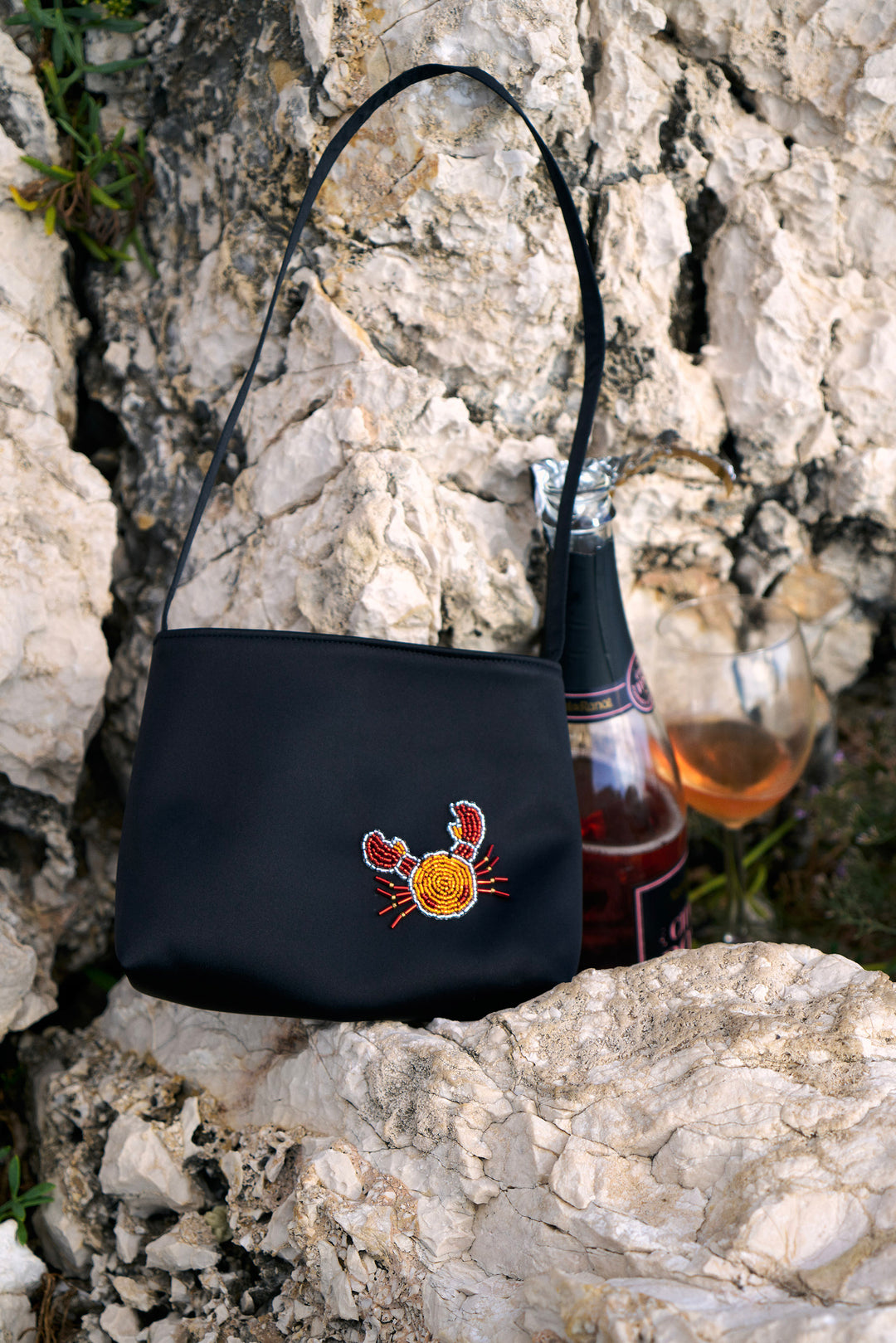 PAJA Beaded Summer Escapes Silk Handbag - Black