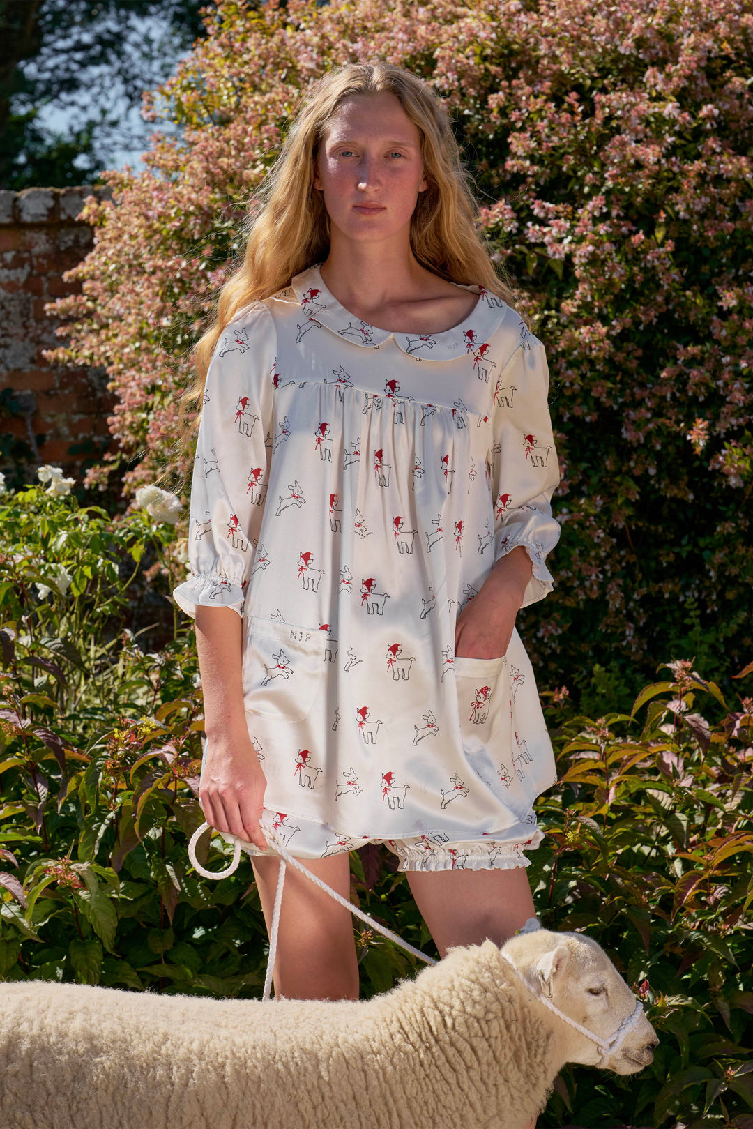 Bubbie 22 Momme Silk Peter Pan Collar Short Pajama Set