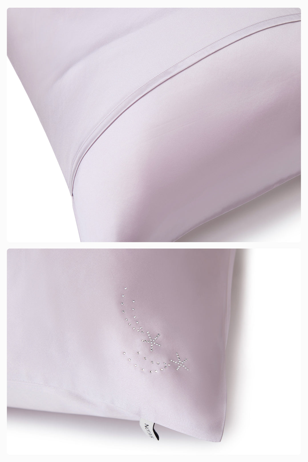 VEGA Collection Silk Rhinestone-Embellished Pillowcase