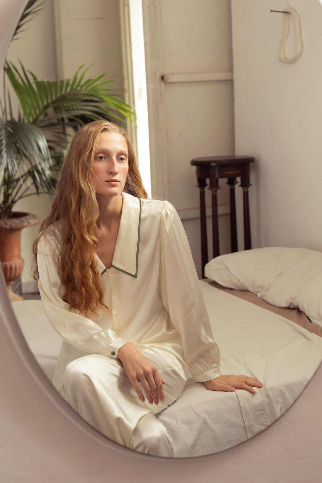 Christmas Spirit Silk Set | French Style Silk Long Set & Matching Scrunchie