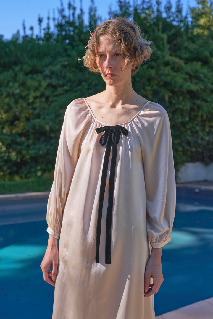 My Party 22 Momme Silk Bow Robe