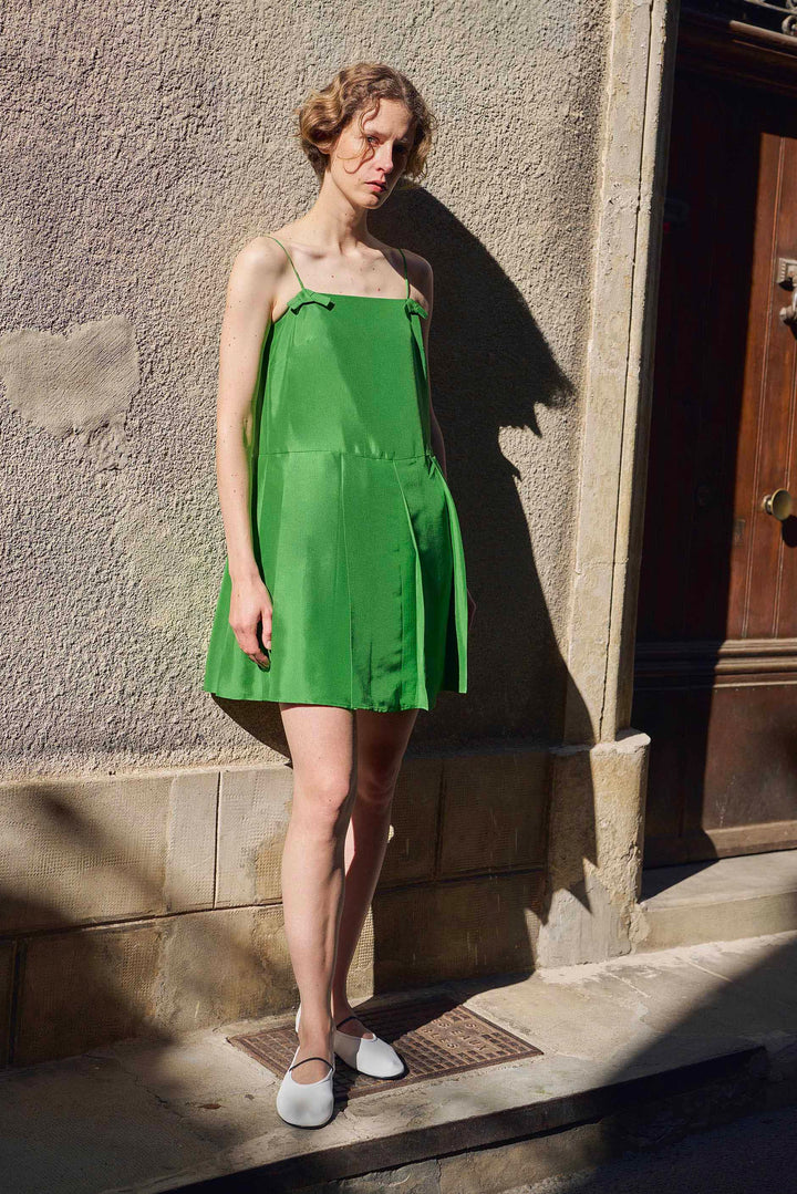 PAJA Out After Brunch Mulberry Silk Pleated Slip Dress with Adjustable Straps in 100% mulberry silk by Not Just Pajama - image 18