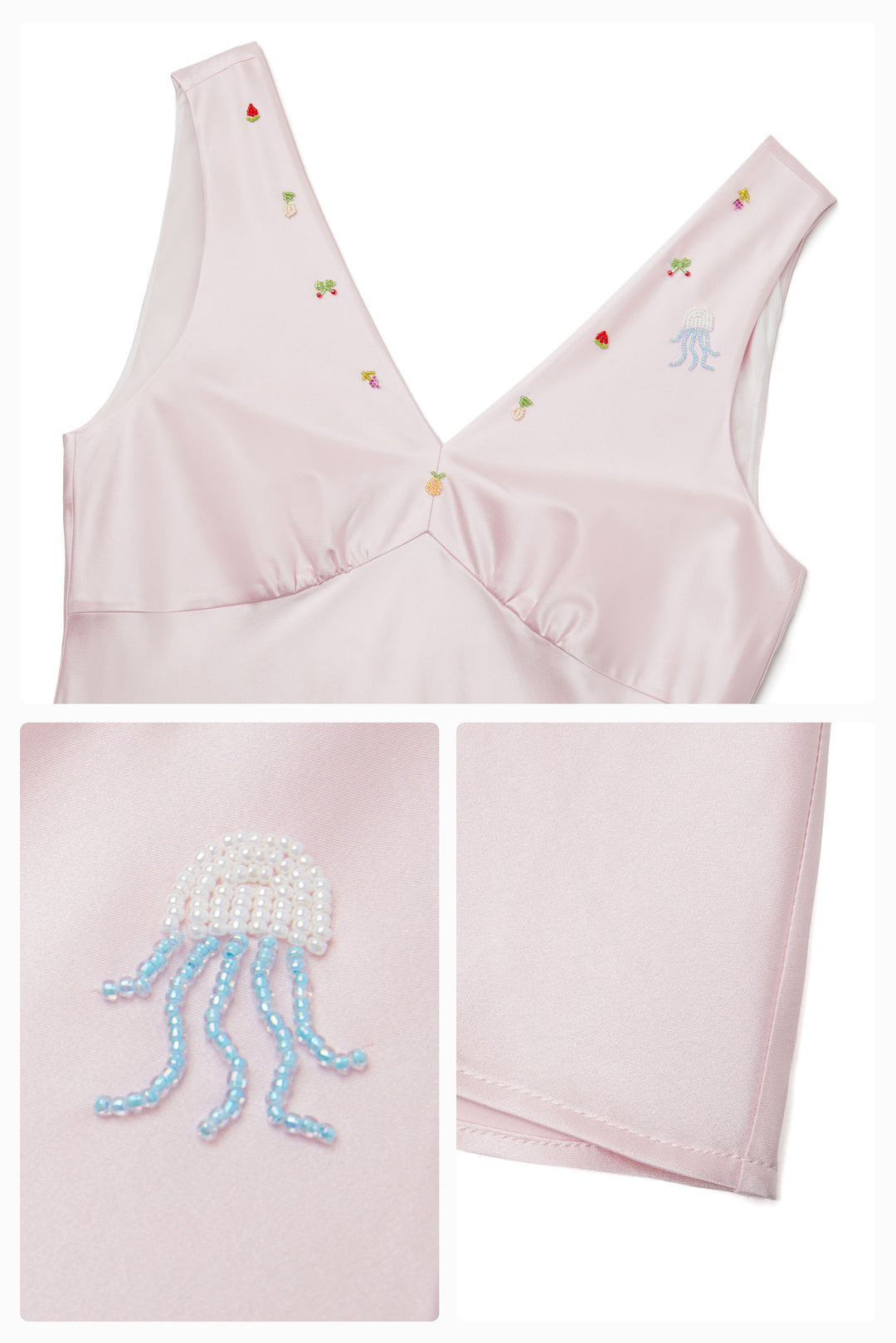 PAJA Beaded Summer Escapes Silk Sleeveless Dress - Pink