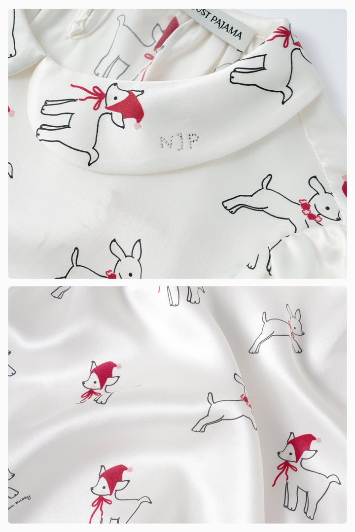 Kids Bubbie 22 Momme Silk Peter Pan Collar Short Pajama Set – Made to Order