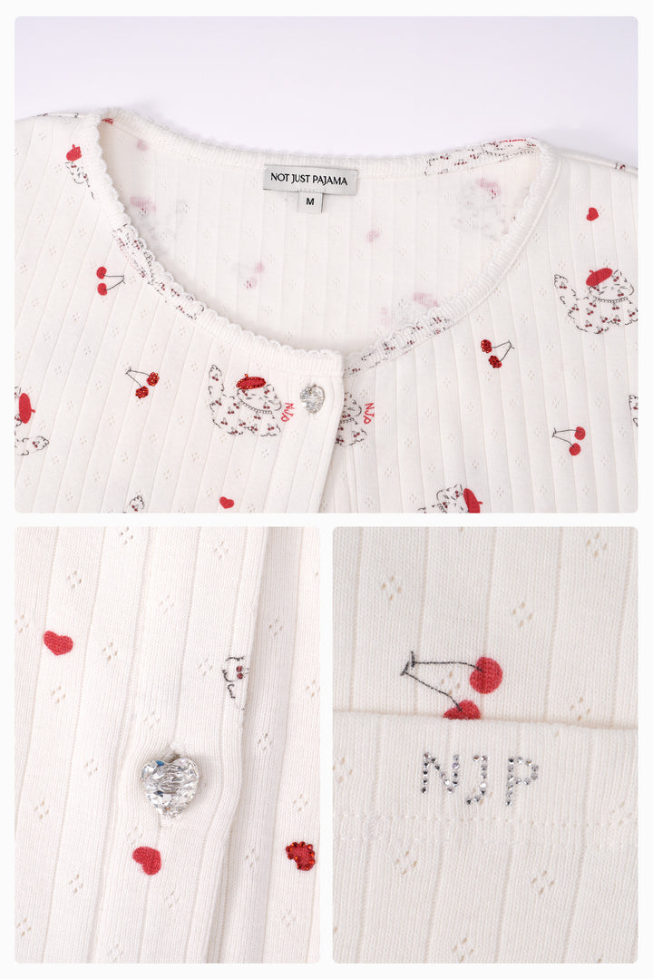 Kiki Cat Wool Silk Knit Top and Pants