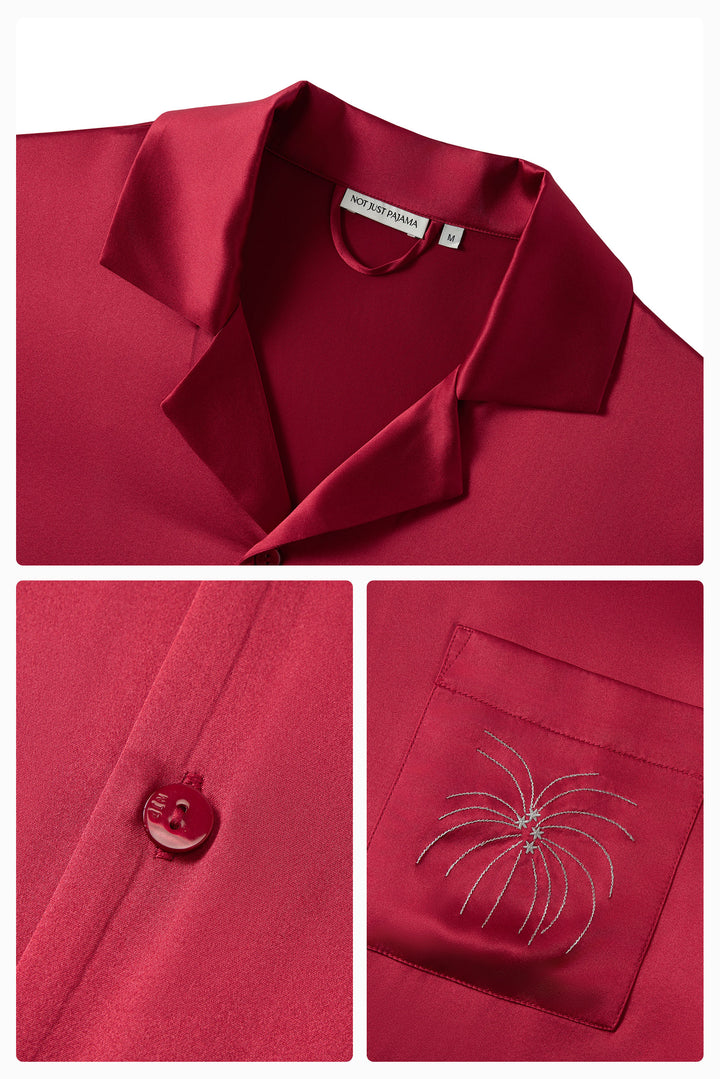 VEGA Men’s 22mm Mulberry Silk Pajama Set-Silk Pajamas Long Set-Not Just Pajama