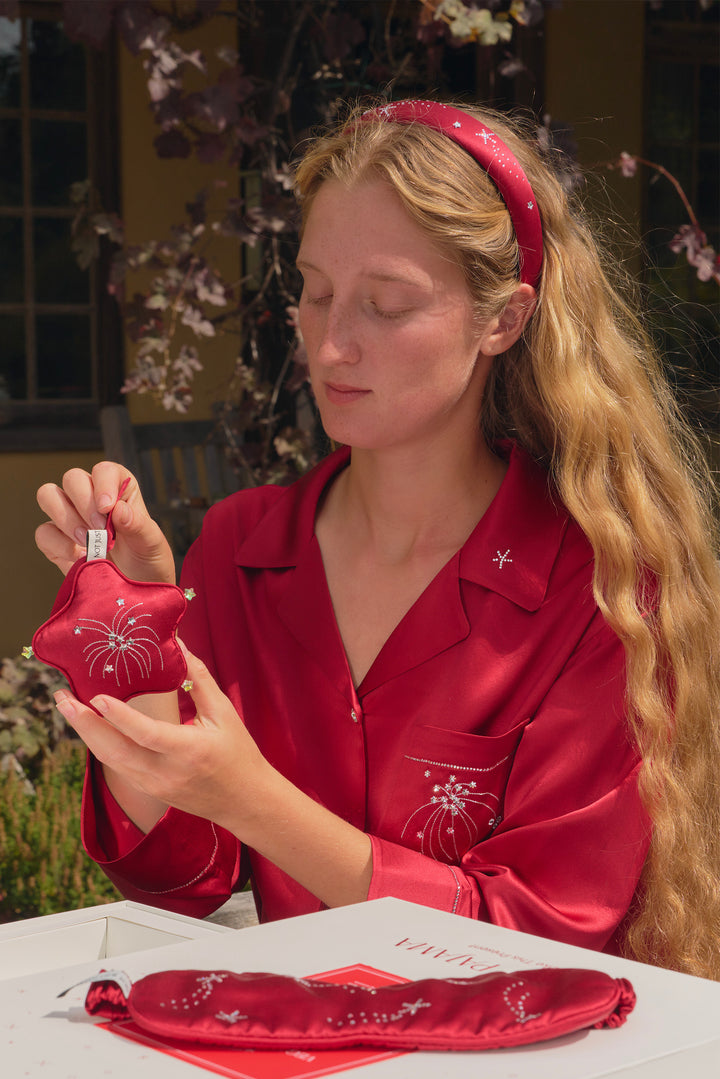 VEGA Women’s 22mm Mulberry Silk Crystal Padded Headband-Silk Accessories-Not Just Pajama