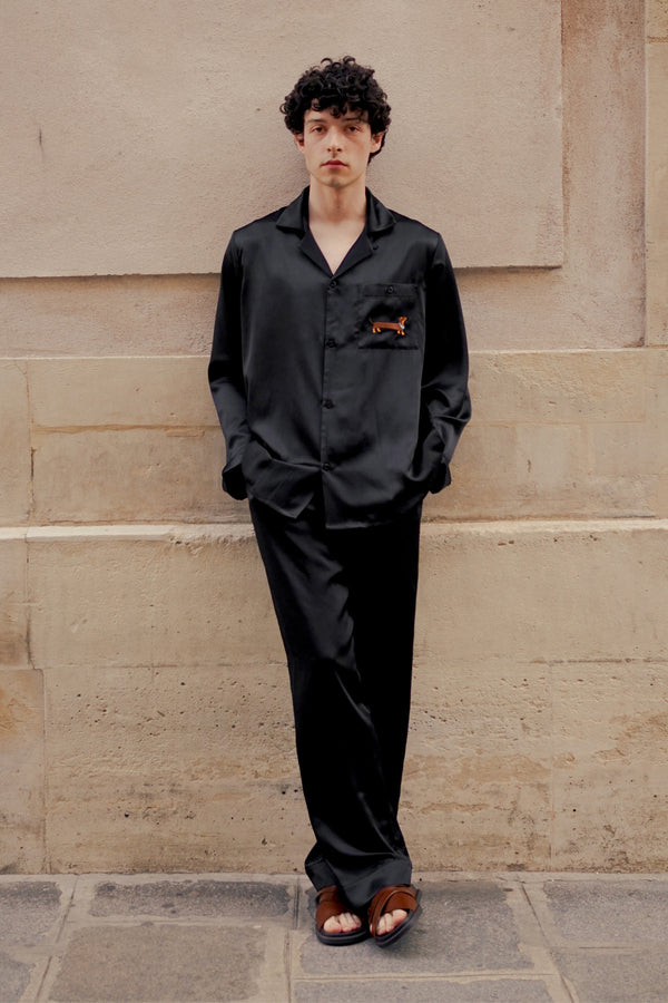 Puppy Edition Men's Dachshund Charm Silk Lounge Set