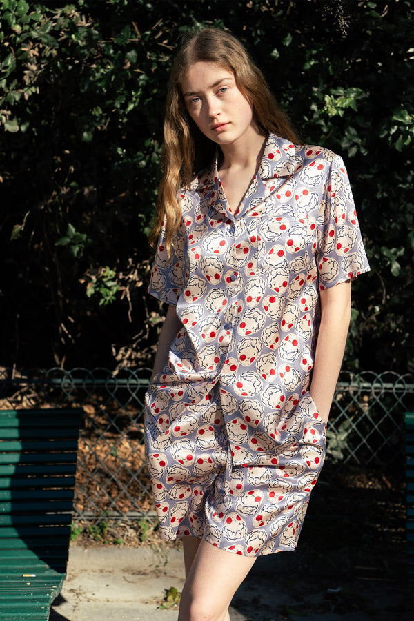 Museum of Crush Damen-Pyjama-Set mit Engelsprint – Hellblau