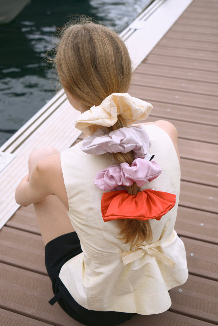 PAJA Berries Dupion Silk Oversized Scrunchie - Corn Yellow