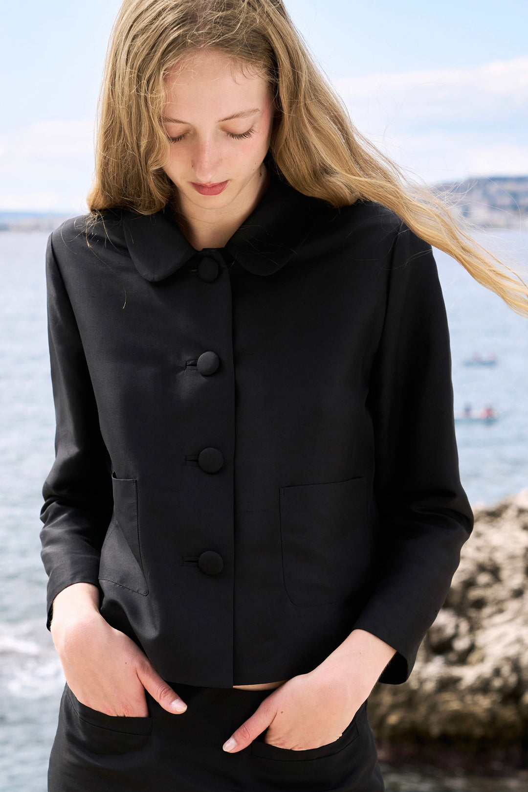 PAJA Berries Dupion Silk Women's Jacket - Midnight Black