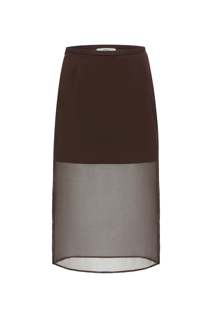 PAJA Dinner Hour Brown Sheer Dress