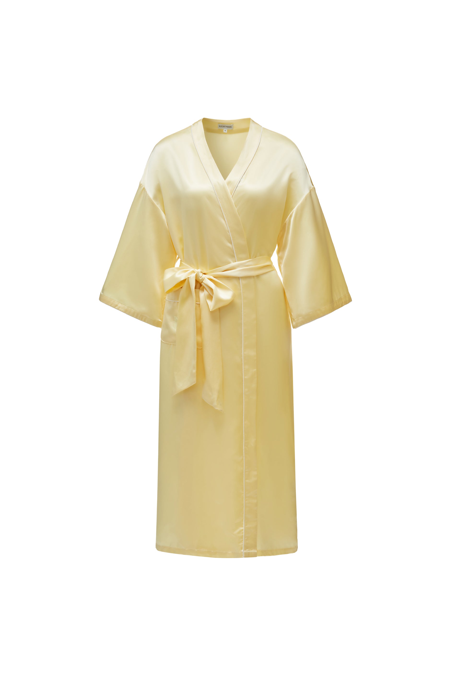 Timeless Collection Silk (22mm) Silk Robe - Corn Yellow – Not Just Pajama