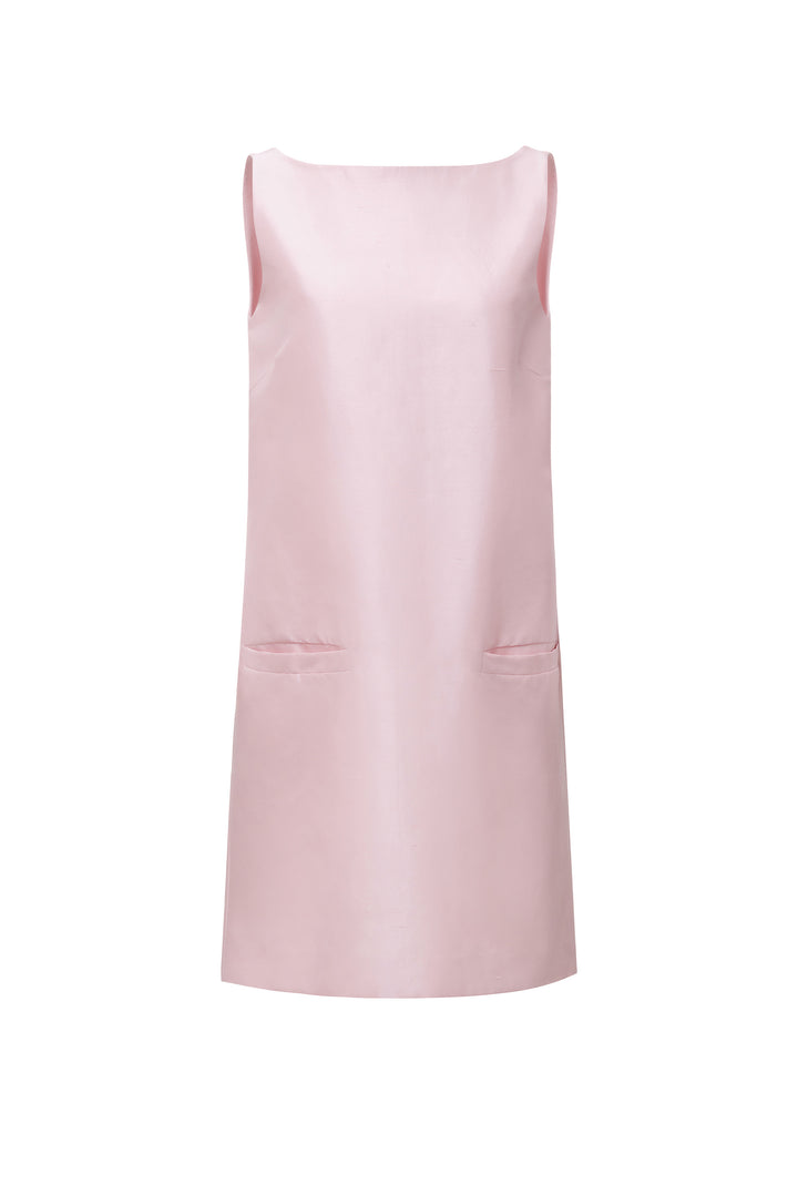 PAJA Women's Dupion Silk Dress with Bows - Pink