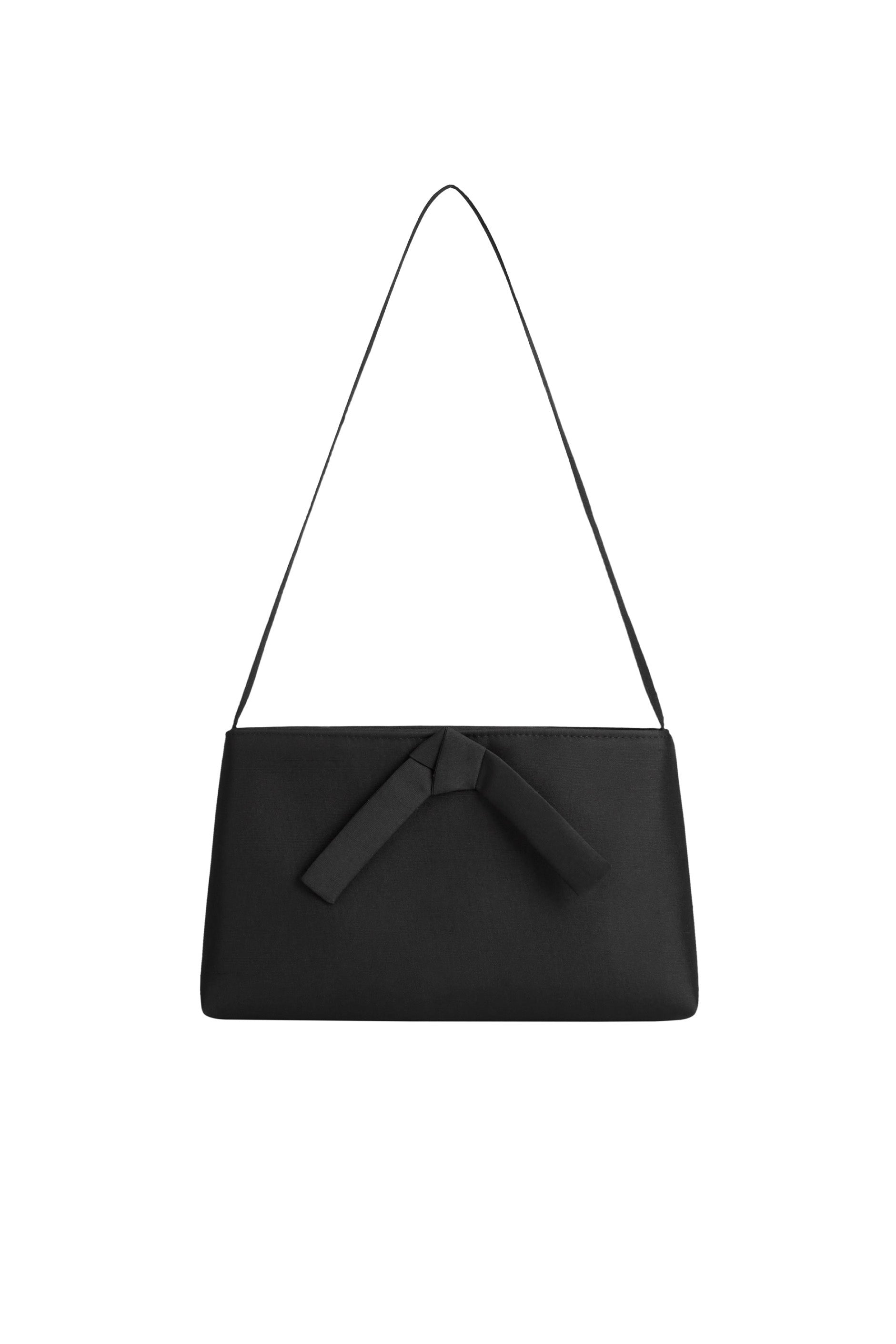 PAJA Berries Bow Dupion Silk Bag - Rose Pink-Silk Bags-Black-P7010-Not Just Pajama