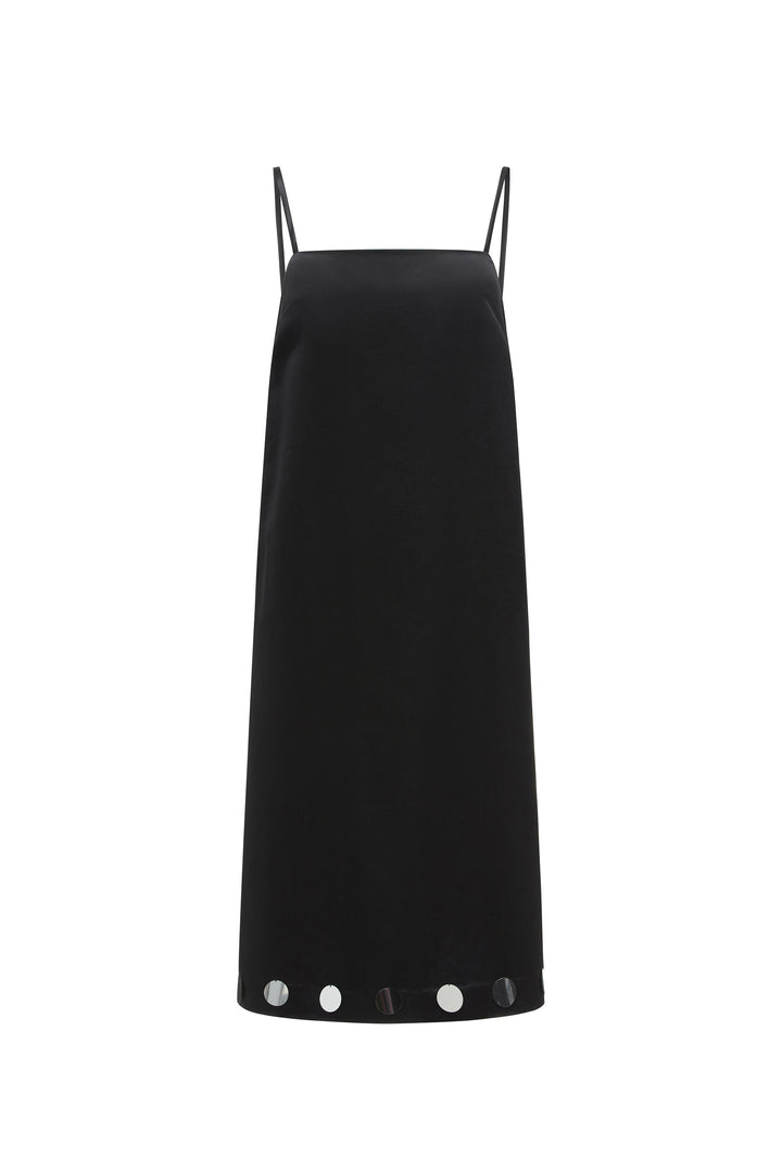 PAJA Gleam Collection Sequin Black Slip Dress