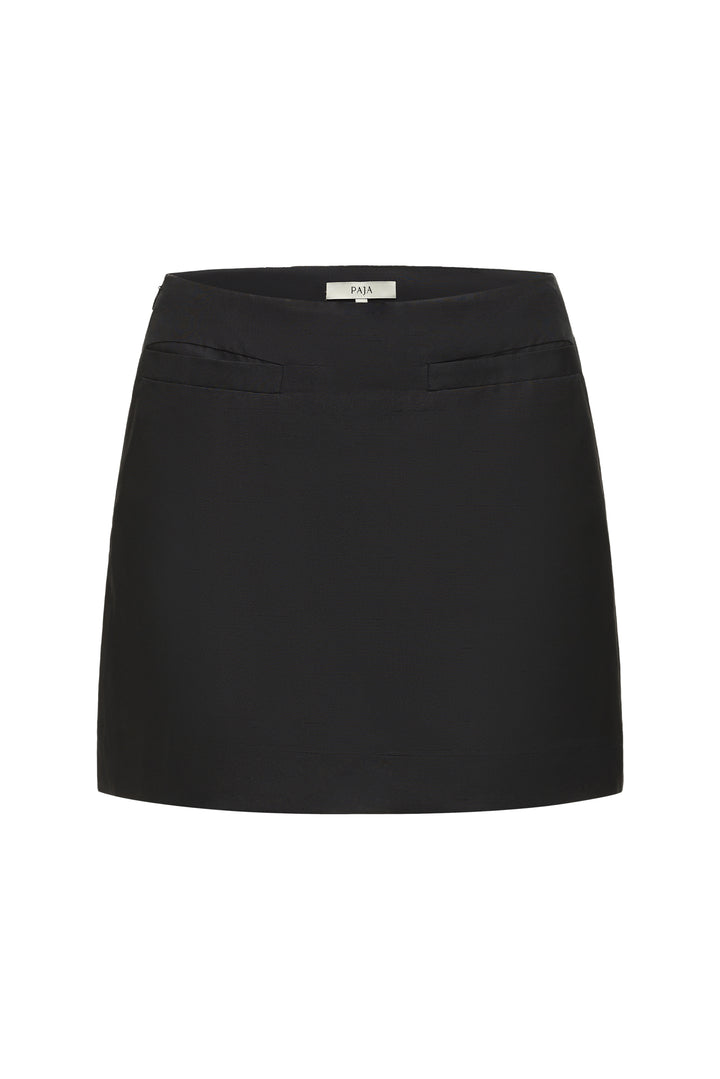 PAJA Berries Dupion Silk Mini Skirt - Black