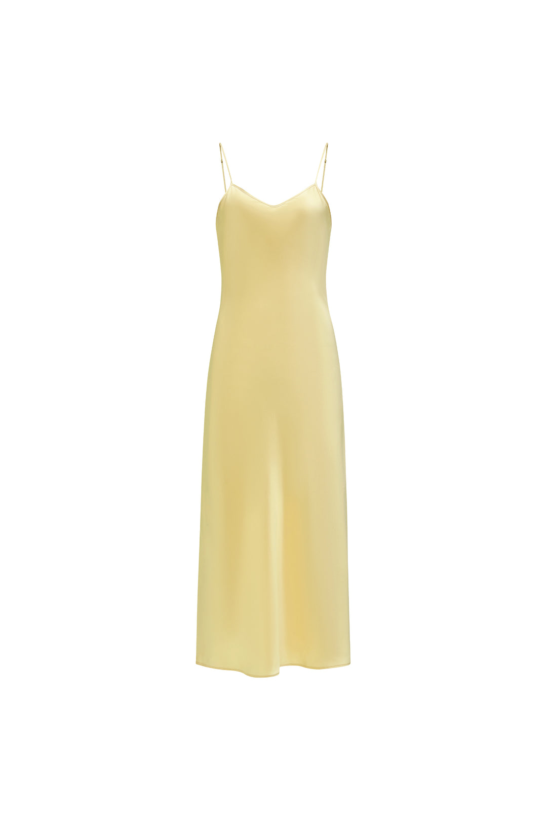 silk slip dress gold Gold maxi satin slip dress 'Serene'