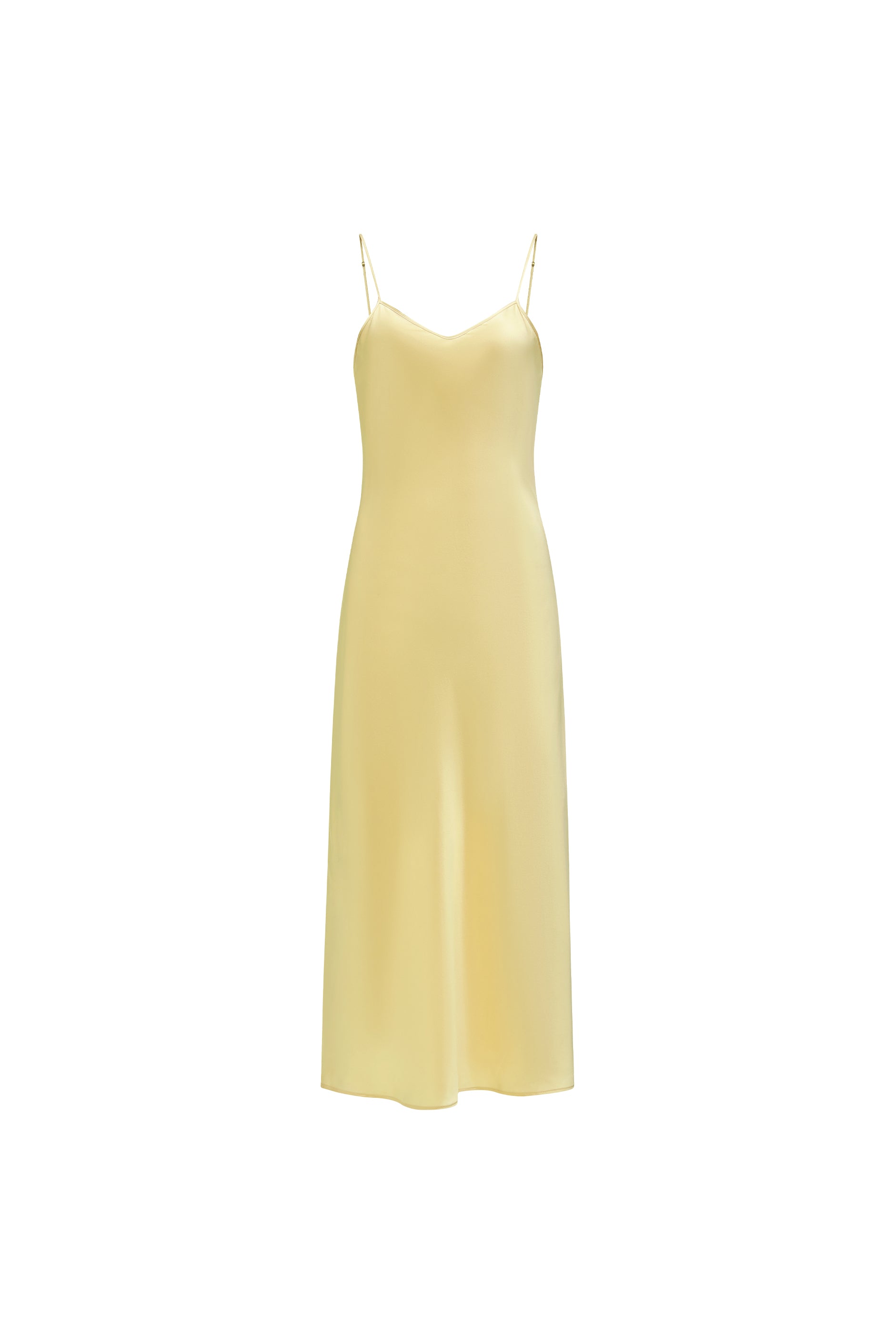 Timeless Collection Silk Slip Dress - Corn Yellow-Silk Slip Dress-Yellow-S-NJP2503-Not Just Pajama
