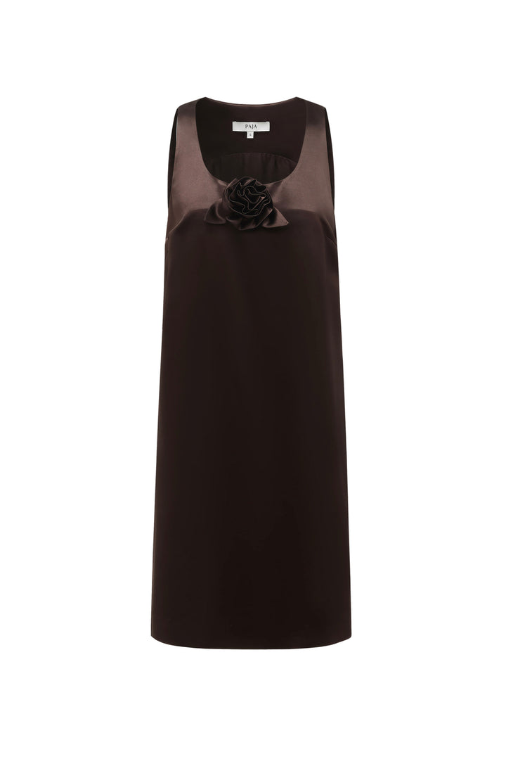 PAJA Dinner Hour Silk-Wool Satin Sleeveless Dress
