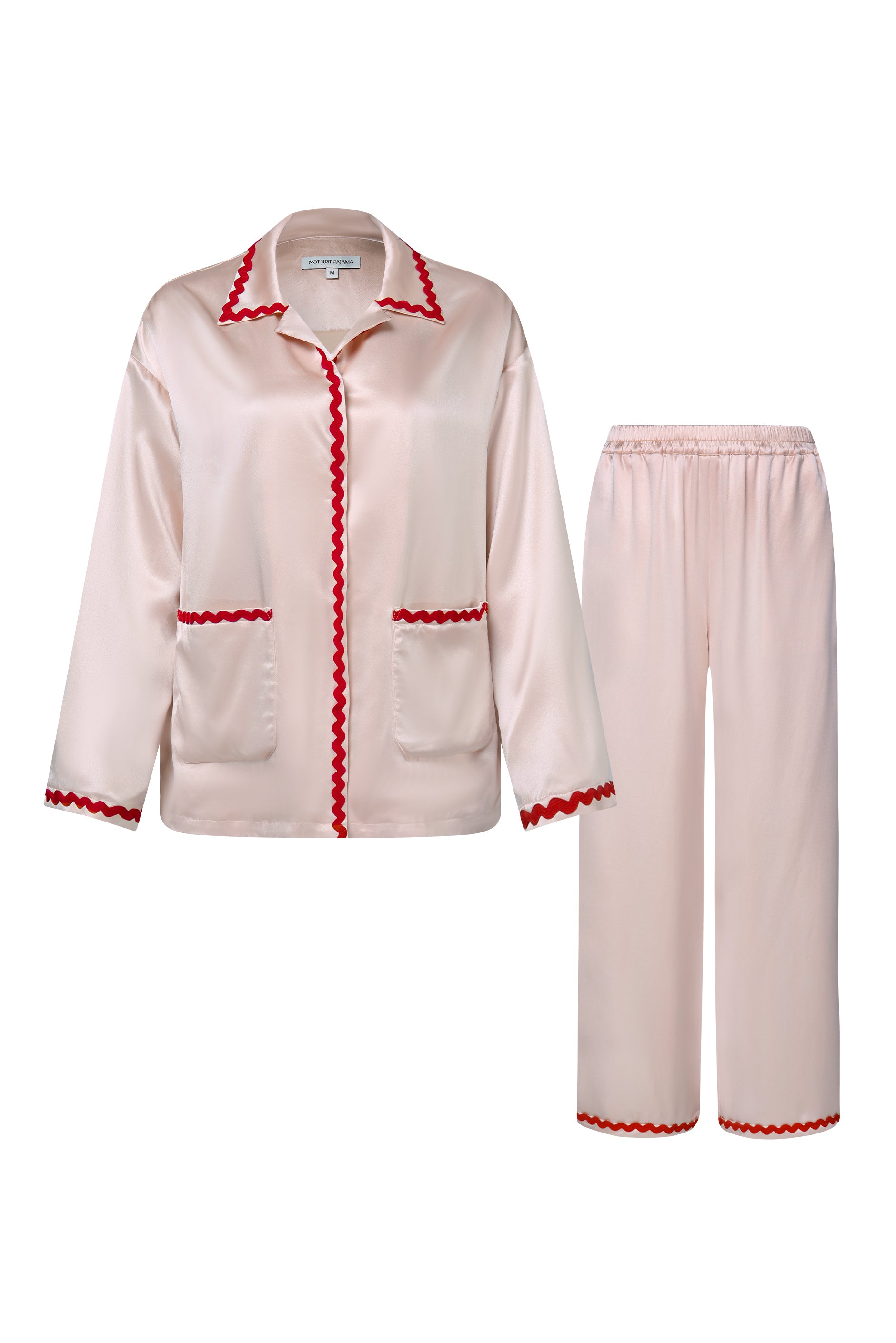 Floating Collection Women's Silk Pajamas Long Set - Rose Pink-Silk Pajamas Long Set-Rose Pink-S-NJP23231-Not Just Pajama