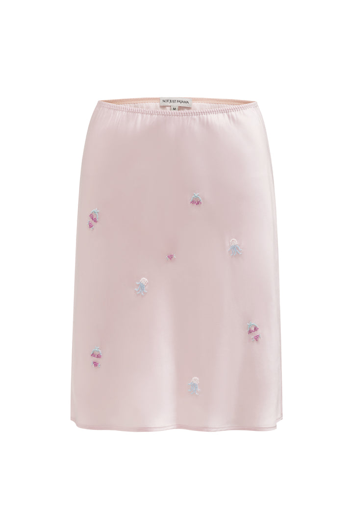 PAJA Beaded Summer Escapes Silk Midi Skirt - Pink
