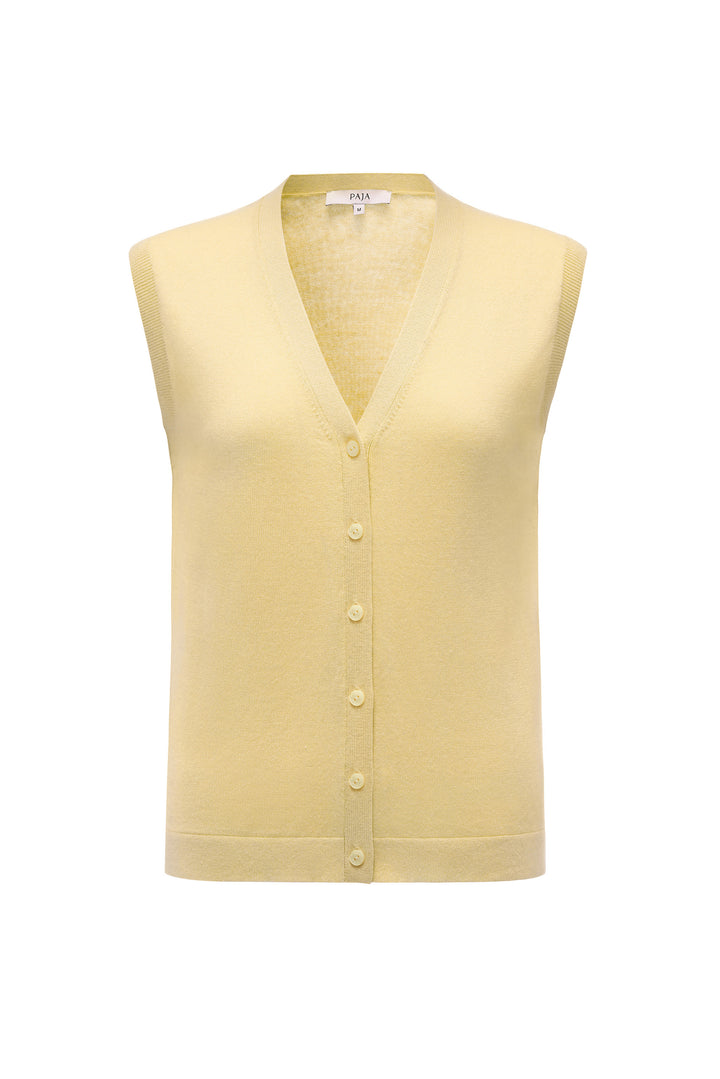 PAJA Gleam Collection Cashmere-Silk Vest Cardigan