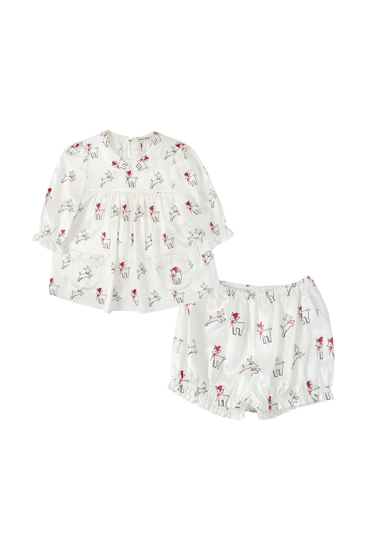 Kids Bubbie 22 Momme Silk Peter Pan Collar Short Pajama Set – Made to Order