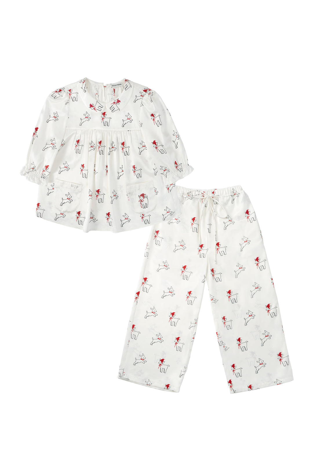 Kids Bubbie 22 Momme Silk Peter Pan Collar Ankle-Length Pajama Set – Made to Order