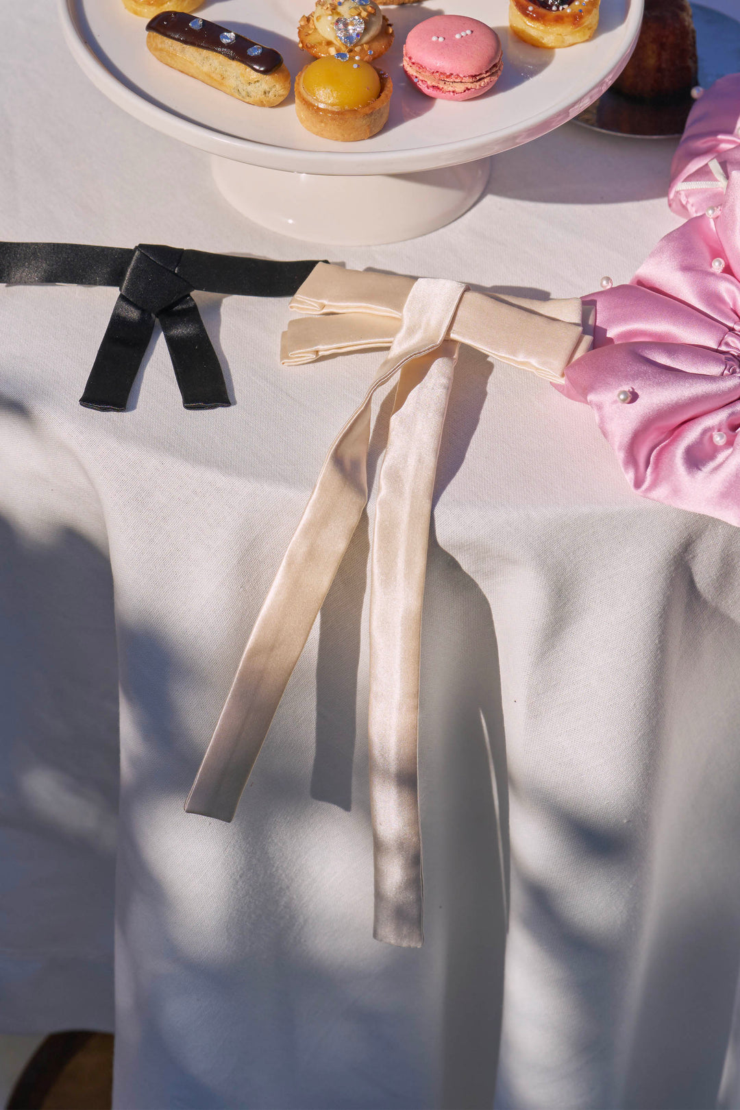 My Party 35 Momme Silk Wool Long Bow Hair Clip