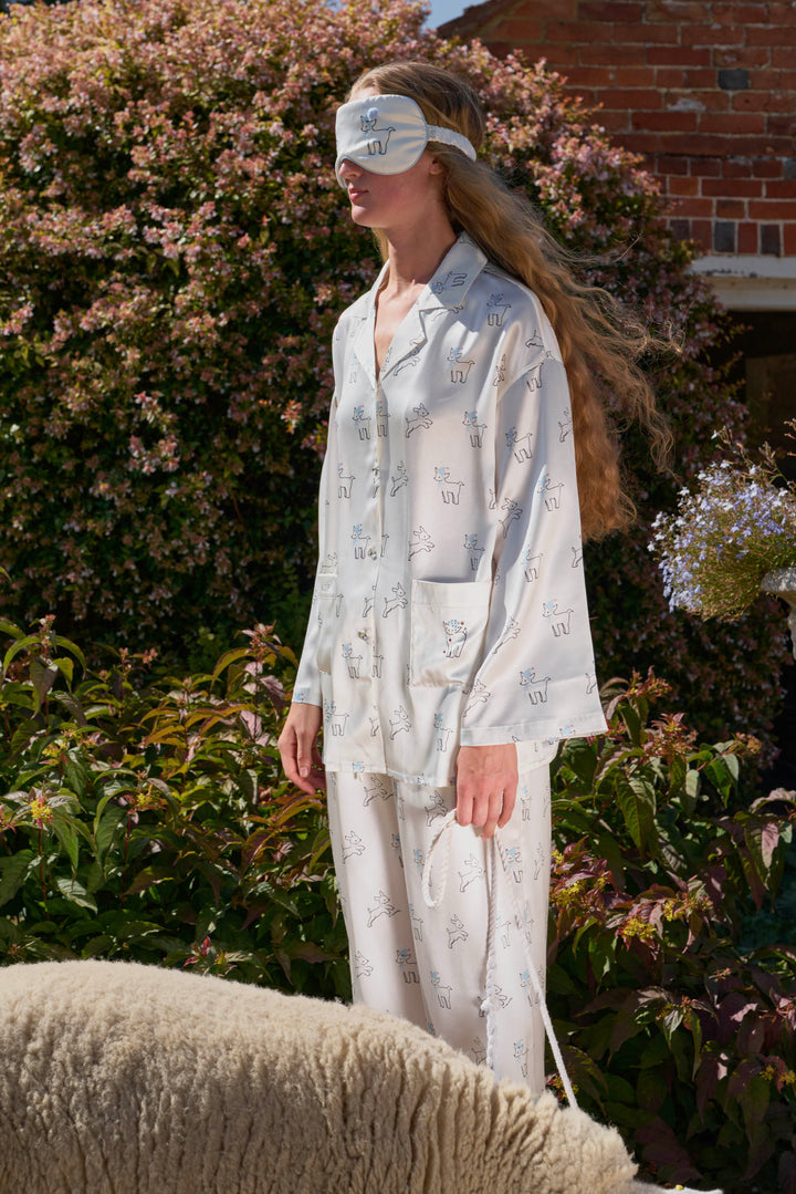Bubbie 22 Momme Silk Printed Long-Sleeve Pajama Set