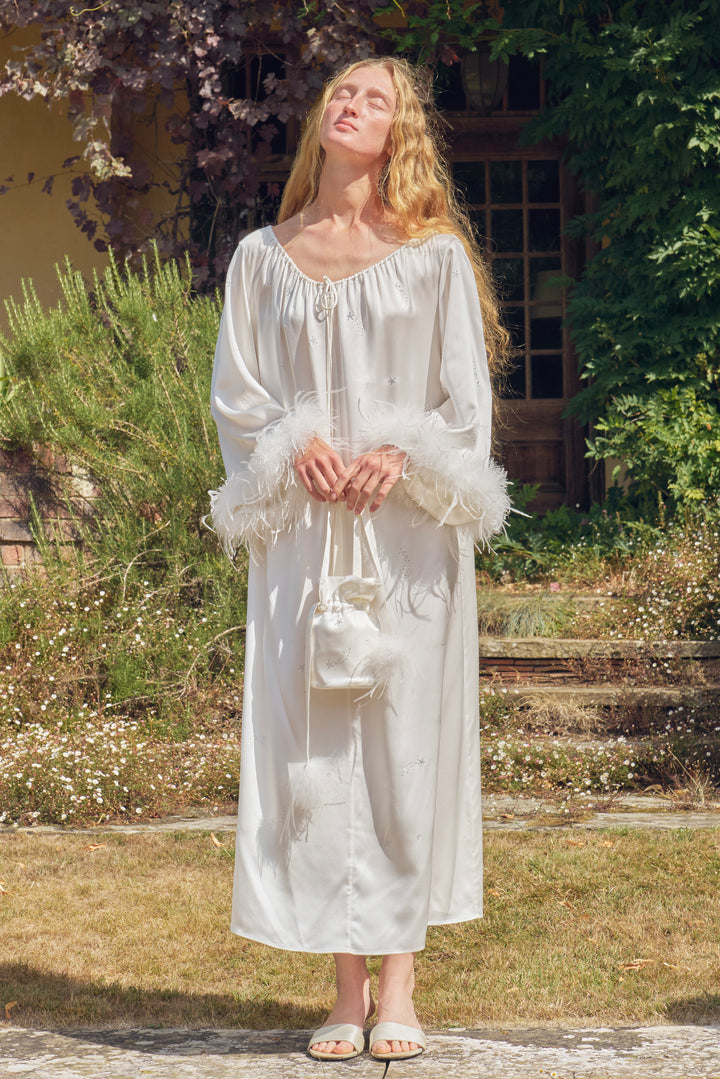 VEGA Collection White Silk Robe Matching Gift Set